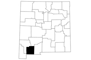 Map of Luna County in New Mexico state on white background. single County map highlighted by black color on New Mexico map. UNITED STATES, US