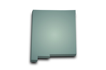 3d Map of New Mexico state with color. United State of America, US, United State