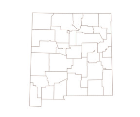 brown New Mexico administrative map with counties
