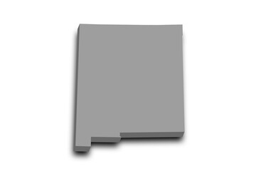 3d Map of New Mexico state with color. United State of America, US, United State