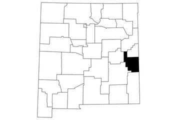 Obraz premium Map of Roosevelt County in New Mexico state on white background. single County map highlighted by black color on New Mexico map. UNITED STATES, US