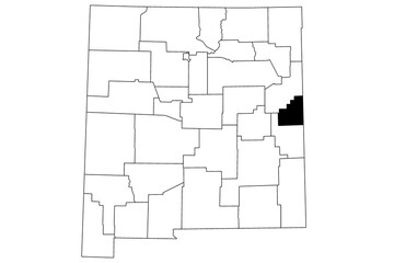 Map of curry County in New Mexico state on white background. single County map highlighted by black color on New Mexico map. UNITED STATES, US