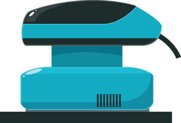 Electric sander placed on a surface, specialized tool for wood sanding and polishing