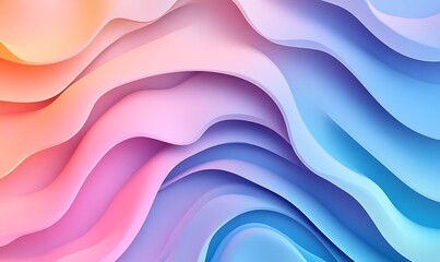 Obraz premium abstract background with paper waves, modern wallpaper with pink blue violet