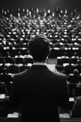 Fototapeta premium Businessman speaking to a crowd