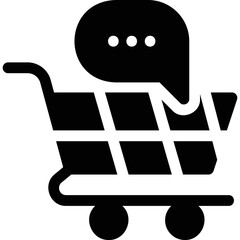 Simple vector icon shopping cart, chat room