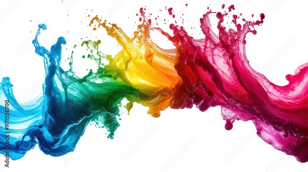 Poster different colored waves merging into one, representing how diversity in a team contributes to a unif