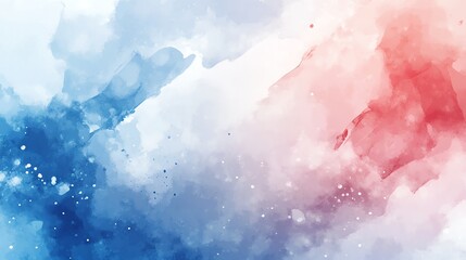 Fototapeta premium Abstract watercolor background with blue and red colors.