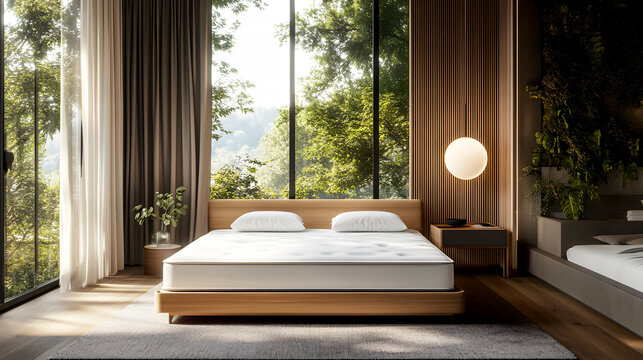 The orthopedic mattress in a wellness-focused bedroom setting, with its layers designed to enhance recovery, reduce discomfort