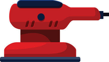 Red orbital sander is a power tool used for sanding wood and other materials