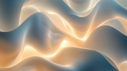 Abstract background with smooth, flowing waves in soft blue and yellow tones.