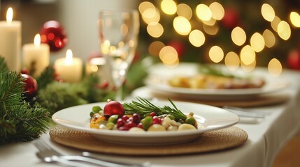 Festive Christmas Eve Dinner Table