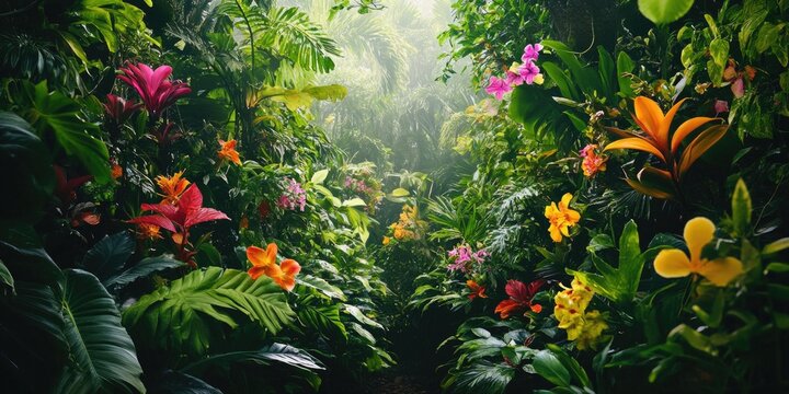 Fototapeta Colorful Flowers in Jungle