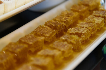 oneycomb delicacies in the hotel's buffet