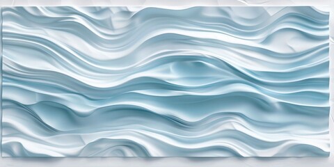 Abstract smooth flowing waves in cool blue and white hues.