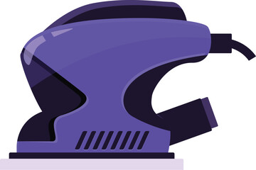 Modern electric sander staying on a surface is ready for polishing wooden planks during renovation works