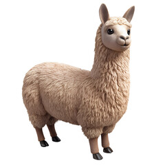 Obraz premium A cute, realistic illustration of a llama, showcasing its fluffy coat and friendly expression, ideal for animal-themed projects.