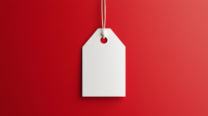 Empty minimalistic product price tag on creative textured background.