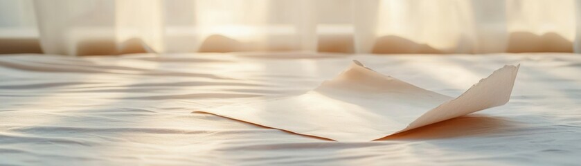 Torn love letter on an empty bed, heartbreak, emotional aftermath of love
