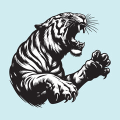 angry tiger vector illustration