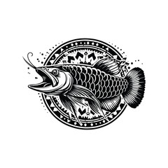 Naklejka premium Arowana fish in bohemian