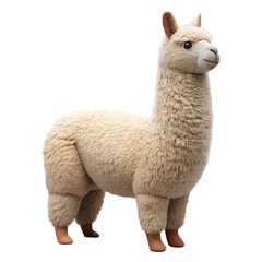 Fototapeta premium Cute plush llama toy with soft, fluffy texture and friendly expression, perfect for children and cozy decor.