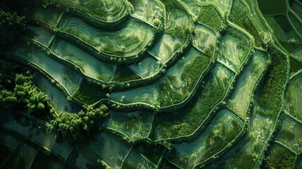 Obraz premium Captivating Aerial View of Vibrant Foliage Forming Intricate Natural Patterns
