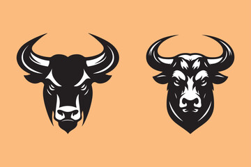 bull head vector art design for t-shirt design.
