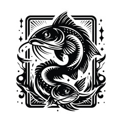 Fototapeta premium Catfish in Tarot card