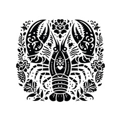 Fototapeta premium Crayfish in folk art