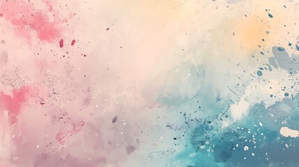 Obraz premium Abstract watercolor background with pink, blue and yellow splashes.