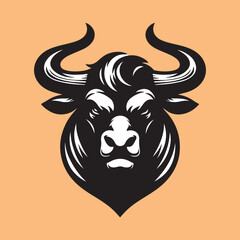 bull head vector art design for t-shirt design.
