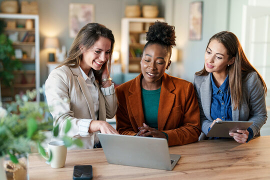 Diverse Team of Businesswomen Engaged in a Project