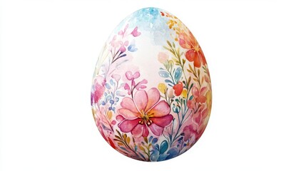 Fototapeta premium Colorful egg with intricate floral design, perfect for Easter celebrations, spring decor, and artistic inspiration.