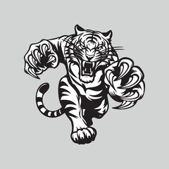 angry tiger vector illustration