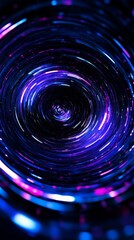 Abstract circular light trails creating vortex effect