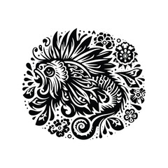 Lionfish in folk art