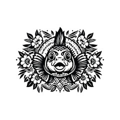 Obraz premium Mandarinfish in folk art