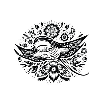 recommend clip art: MantaRay fish in folk art