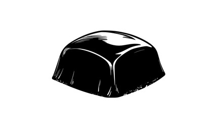 Portion of classic confection with smooth surface and cohesive, firm texture throughout, vector illustration art