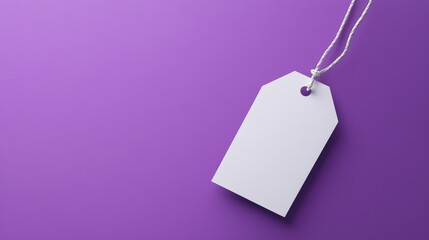 Empty minimalistic product price tag on creative textured background.