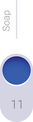Minimalistic vertical illustration of soap level indicator showing number eleven