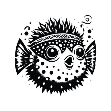 recommend clip art: Pufferfish in bohemian