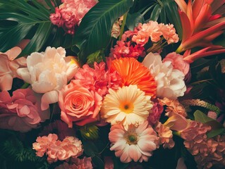 Fresh cut flowers in a vase