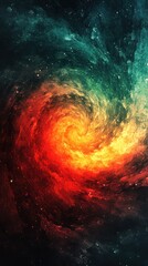 Fototapeta premium Green and Red Spiral Gradient Vibrant Noise Texture Background