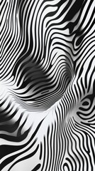 Abstract black and white stripes forming a hole 3d illustration