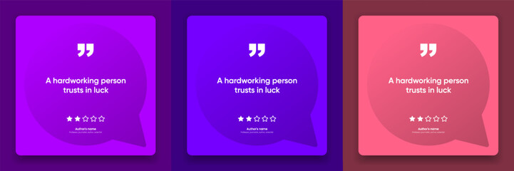 3D bubble testimonial banner, quote, infographic. Social media post template designs for quotes. Empty speech bubbles, quote bubbles and text box. Vector Illustration EPS10.