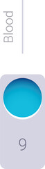 Minimalist graphic showing the result of a blood test revealing blood type number nine