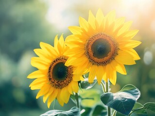 Obraz premium Yellow Sunflowers in Field