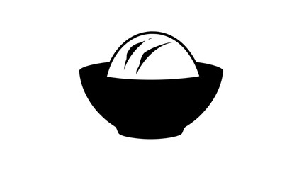 Fototapeta premium Sorbet displayed in a plain bowl on a flat surface with no toppings or utensils, vector illustration art